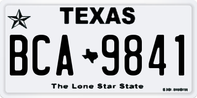 TX license plate BCA9841