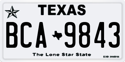 TX license plate BCA9843