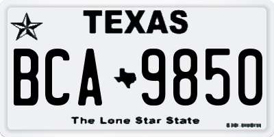 TX license plate BCA9850