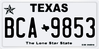 TX license plate BCA9853