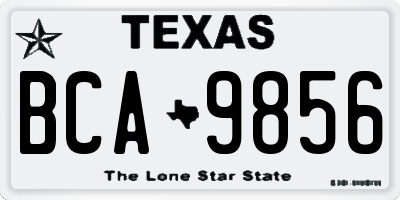 TX license plate BCA9856