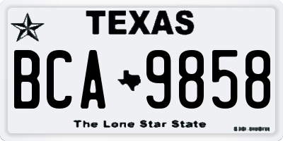 TX license plate BCA9858