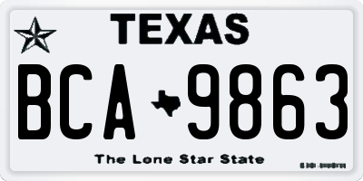TX license plate BCA9863