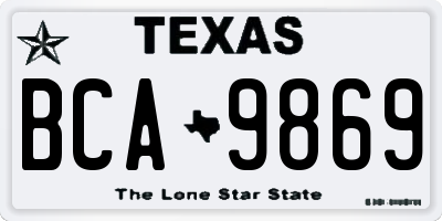 TX license plate BCA9869