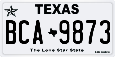 TX license plate BCA9873