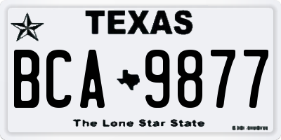 TX license plate BCA9877