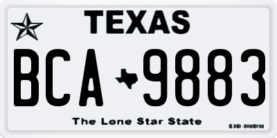 TX license plate BCA9883