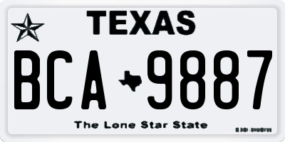TX license plate BCA9887