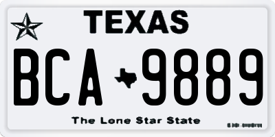 TX license plate BCA9889