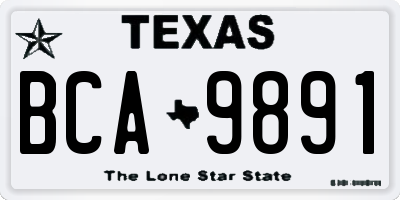 TX license plate BCA9891