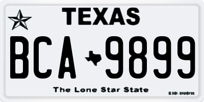 TX license plate BCA9899