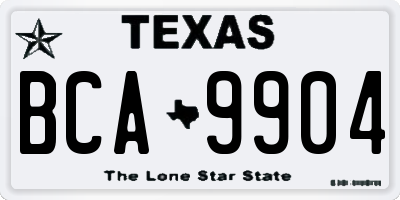 TX license plate BCA9904