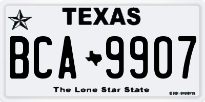 TX license plate BCA9907