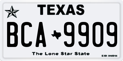TX license plate BCA9909