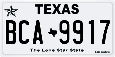 TX license plate BCA9917