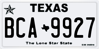 TX license plate BCA9927