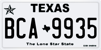 TX license plate BCA9935