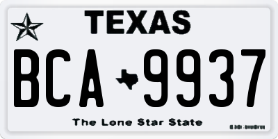 TX license plate BCA9937