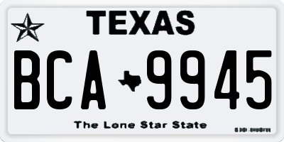 TX license plate BCA9945