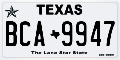 TX license plate BCA9947