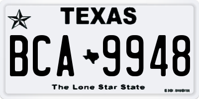 TX license plate BCA9948