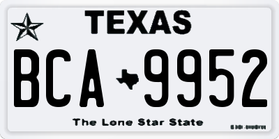 TX license plate BCA9952