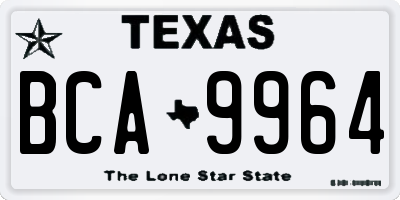 TX license plate BCA9964