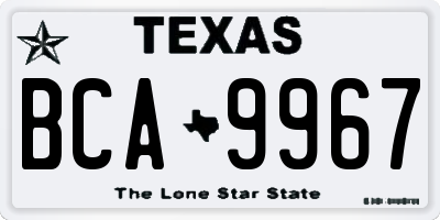 TX license plate BCA9967