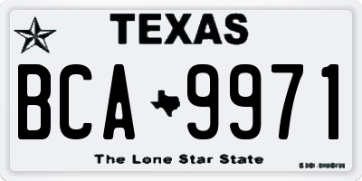 TX license plate BCA9971