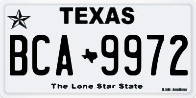 TX license plate BCA9972