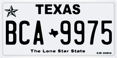 TX license plate BCA9975