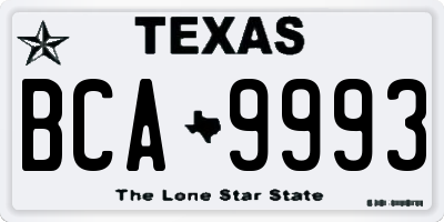 TX license plate BCA9993