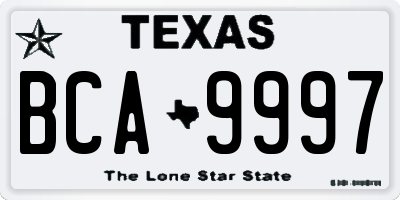 TX license plate BCA9997