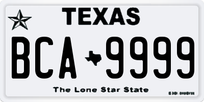 TX license plate BCA9999