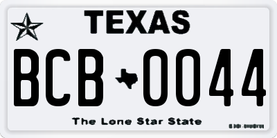 TX license plate BCB0044