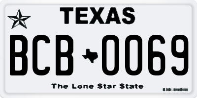 TX license plate BCB0069