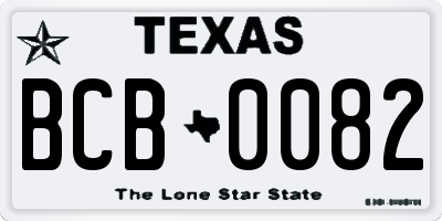 TX license plate BCB0082