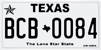 TX license plate BCB0084