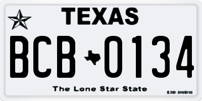 TX license plate BCB0134