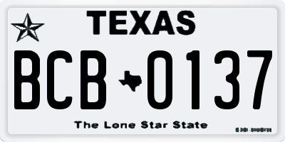 TX license plate BCB0137