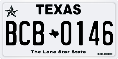 TX license plate BCB0146