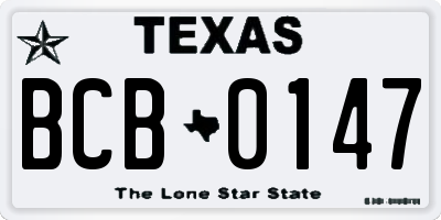TX license plate BCB0147
