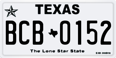 TX license plate BCB0152