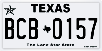 TX license plate BCB0157