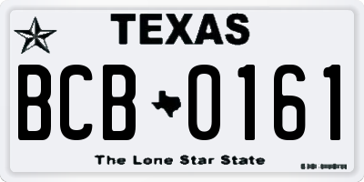 TX license plate BCB0161