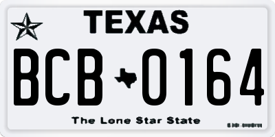 TX license plate BCB0164
