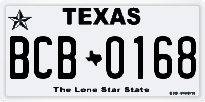 TX license plate BCB0168