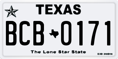 TX license plate BCB0171