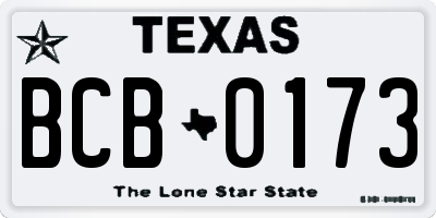 TX license plate BCB0173