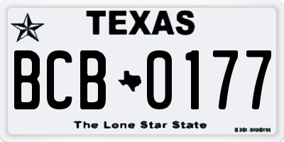 TX license plate BCB0177